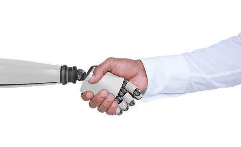 transparent connection between businessman and robot - Download Free Stock Videos Pikwizard.com