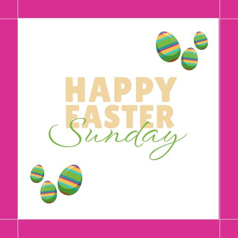 Colorful Easter Sunday Greeting with Decorative Eggs - Download Free Stock Templates Pikwizard.com