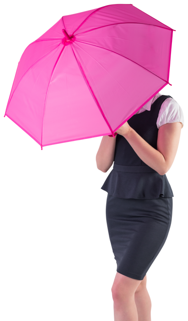 Businesswoman Holding Pink Transparent Umbrella for Stylish Protection - Download Free Stock Videos Pikwizard.com