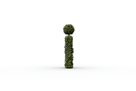 Green Grass Letter 'I' on Transparent Background