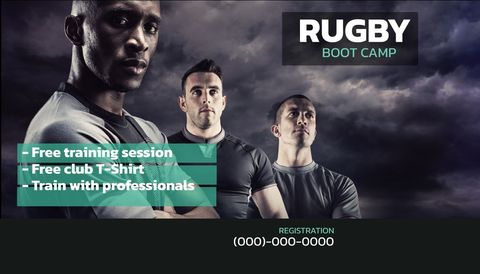 Rugby Boot Camp Promotion with Focused Athletes - Download Free Stock Templates Pikwizard.com