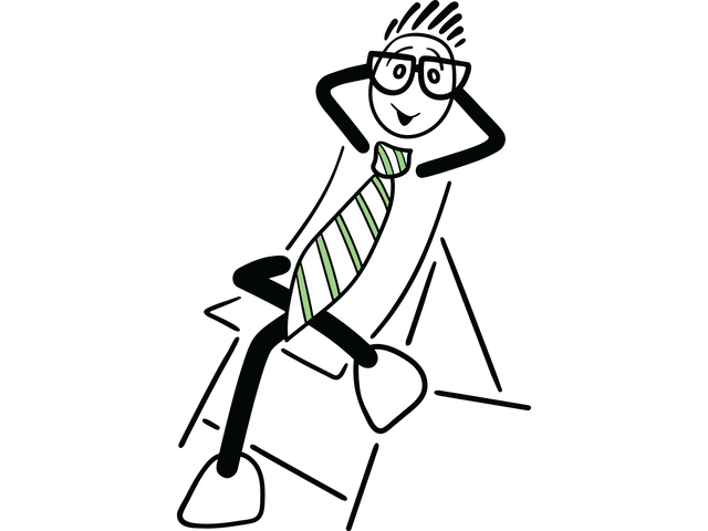 Relaxed Character with Striped Tie on Transparent Background - Download Free Stock Videos Pikwizard.com