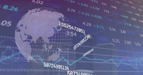 Digital Globe with Financial Data Overlay in Business Visualization