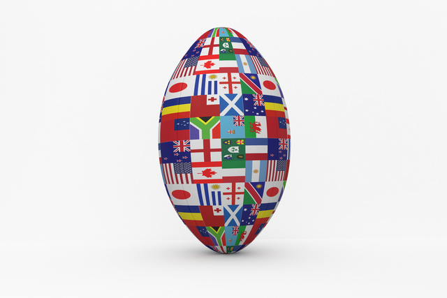 Rugby Ball with Transparent Multinational Flags - Download Free Stock Videos Pikwizard.com