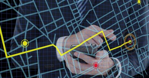 Businessman Navigating Digital Map Using Smartphone - Download Free Stock Images Pikwizard.com