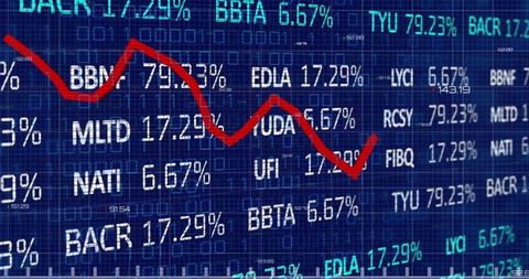 Dynamic digital stock market graph with data analysis