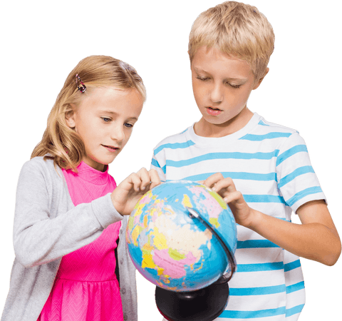 children learning geography with transparent globe - Download Free Stock Videos Pikwizard.com