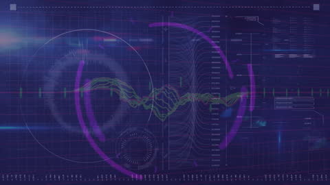 Futuristic Data Processing Interface with Blue Highlights