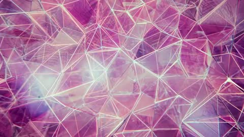 Shimmering Triangular Mesh with Neon Pulsing Lights