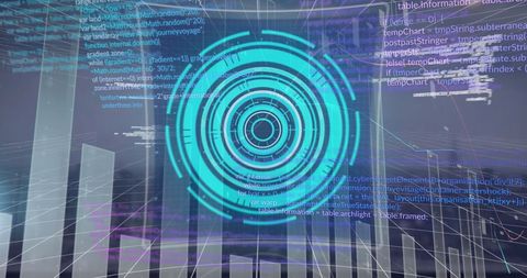 digital interface with scope scanning and data streams - Download Free Stock Images Pikwizard.com