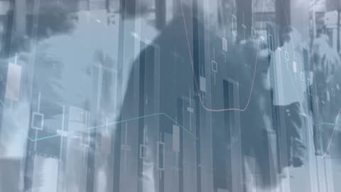 Abstract Financial Data Concept Over City Crowd