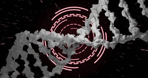 Digital DNA Strand on Futuristic Interface Background - Download Free Stock Images Pikwizard.com