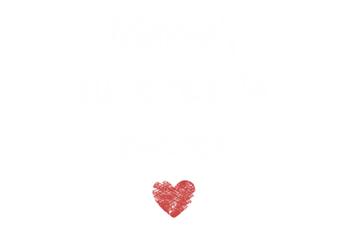 Heartfelt Mother's Day Message with Red Heart on Transparent Background