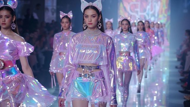 Futuristic Holographic Fashion on Award Runway