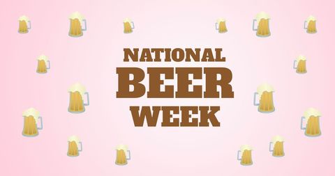 National Beer Week Celebration on Pink Background