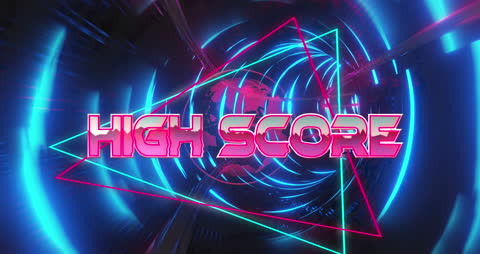Neon Tunnel with High Score Animation Text