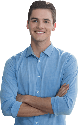 Confident Young Businessman Smiling With Arms Crossed on Transparent Background - Download Free Stock Videos Pikwizard.com