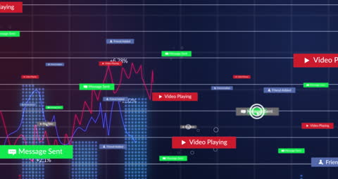 Digital Notifications and Data Analytics Concept with Holographic Graphs