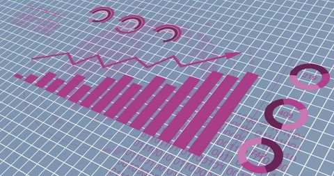 Digital Analytics Interface on Grid Background Representing Business Data Trends - Download Free Stock Images Pikwizard.com