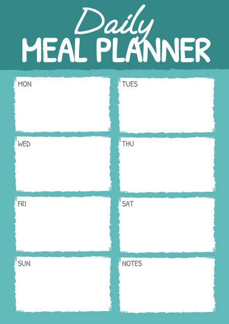 Blank Daily Meal Planner for Weekly Menu Organization - Download Free Stock Templates Pikwizard.com