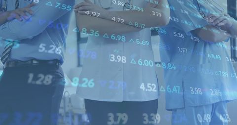 Medical Professionals with Stock Market Data Overlay