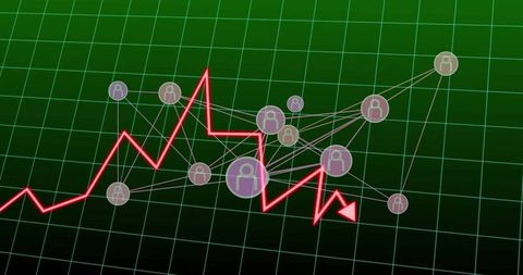 Financial Data Analytics with Network Connections on Green Grid - Download Free Stock Images Pikwizard.com