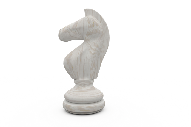 Three Dimensional Transparent White Knight Chess Piece on Solid Background - Download Free Stock Videos Pikwizard.com