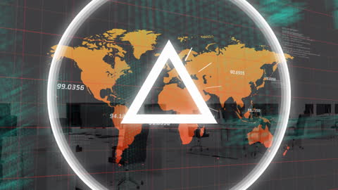 Global Financial Data Processing in Modern Office Background