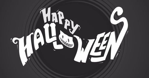 Creative Happy Halloween Text on Black Background