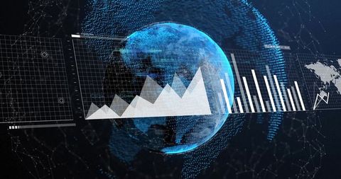 Global Data Analytics with Digital Globe Projection - Download Free Stock Images Pikwizard.com