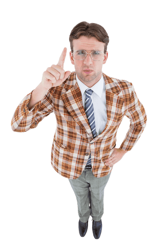 transparent upset geeky hipster pointing with intensity - Download Free Stock Videos Pikwizard.com