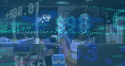 Businesswoman Analyzing Digital Financial Data Metrics