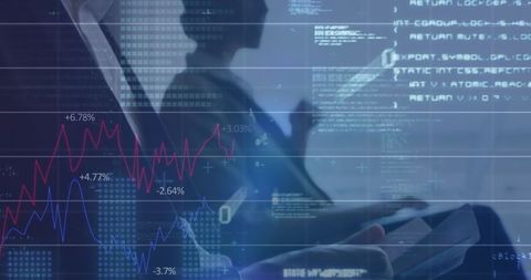 Digital Analysis with Data Overlay and Business Professions - Download Free Stock Images Pikwizard.com