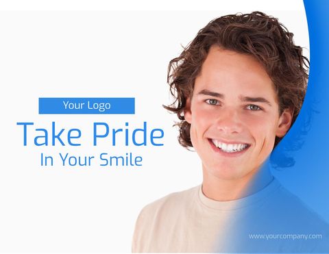 Dental Clinic Promotional Template with Smiling Man - Download Free Stock Templates Pikwizard.com