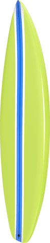 Transparent Green and Blue Surfboard with Clean Design