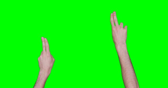 Hands Showing Peace Signs on Green Chroma Key Background - Download Free Stock Images Pikwizard.com