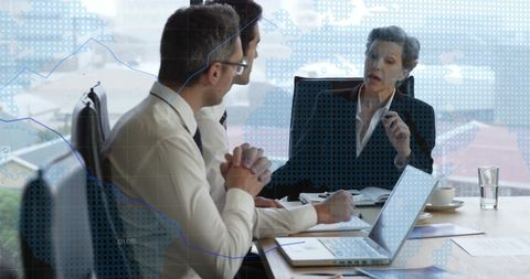 Global Business Meeting with Digital Overlay