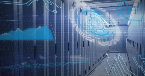 Futuristic Digital Interface Examining Data Servers - Download Free Stock Images Pikwizard.com