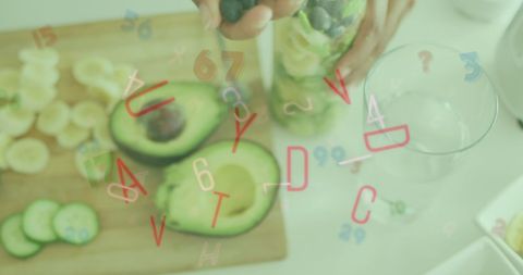 Healthy Breakfast Preparation with Digital Elements