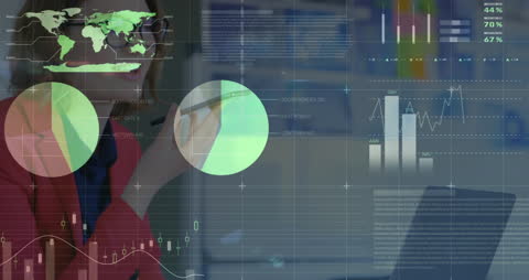 Businesswoman Analyzing Financial Data on Smartphone Interface