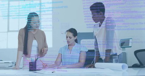 Team analyzing dendritic cell antigen presentation and immune activation with data overlay