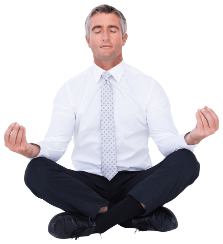 Serene Businessman Meditating Peacefully in Transparent Lotus Pose - Download Free Stock Videos Pikwizard.com