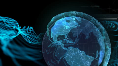 Digital Globe with Blue Connections Representing Global Network