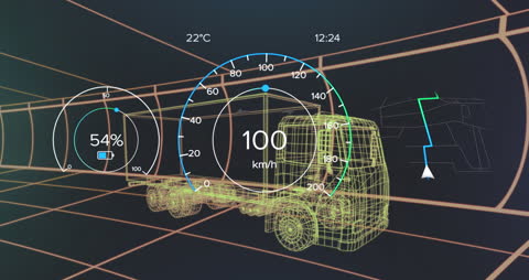Digital Dashboard Interface with 3D Truck Model