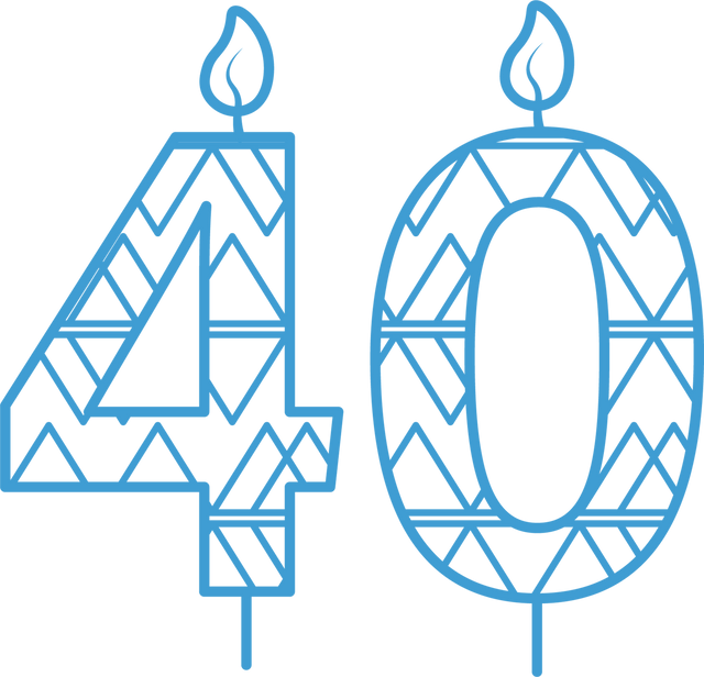 Blue patterned number 40 birthday candle illustration on transparent background - Download Free Stock Videos Pikwizard.com