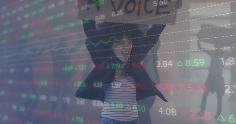 Protester Advocating Change Through Financial Innovation