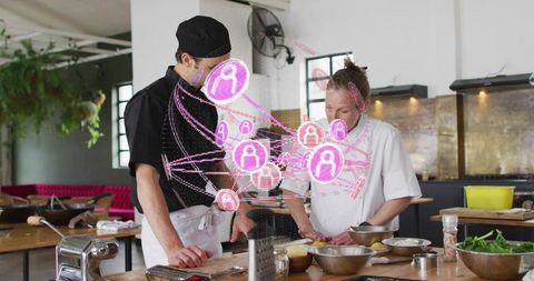 Chef mentoring with holographic network in commercial kitchen for culinary training