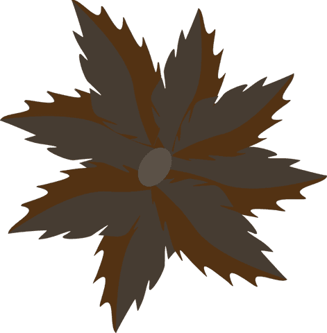 Brown geometric flower with transparent background design