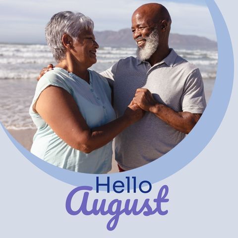 Senior Couple Enjoying Summer Vacation at the Beach