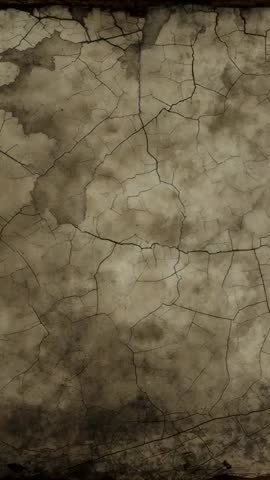Vertical close-up video showing cracked plaster wall revealing stains, patina and decay